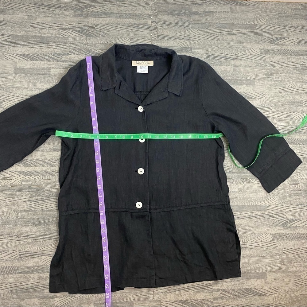 Harve Bernard Linen Button Front Lagenlook Shirt - Picture 4 of 14